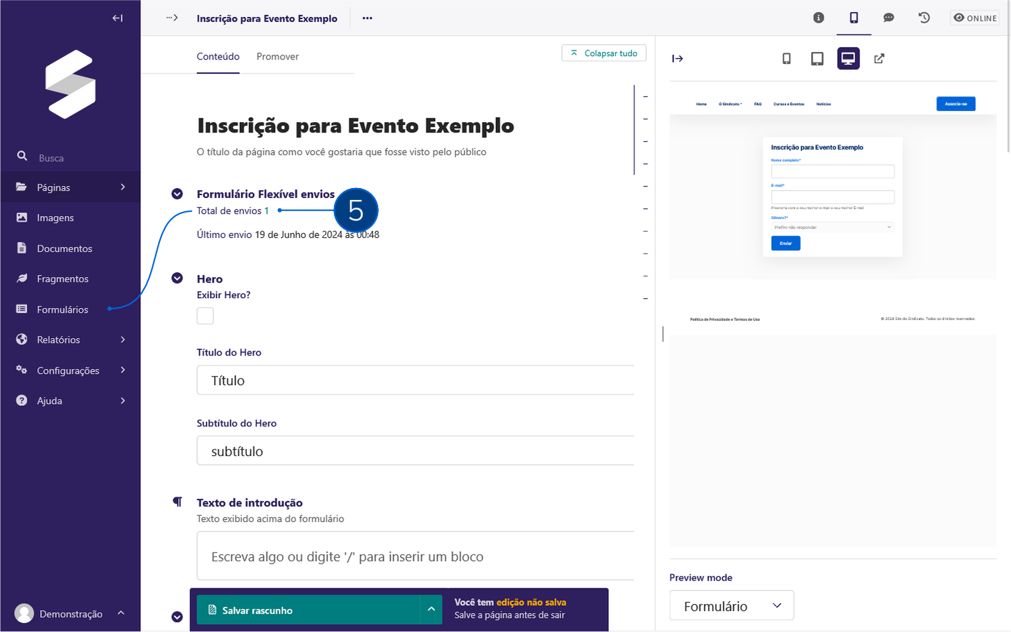 Manual: Página de Formulário 02