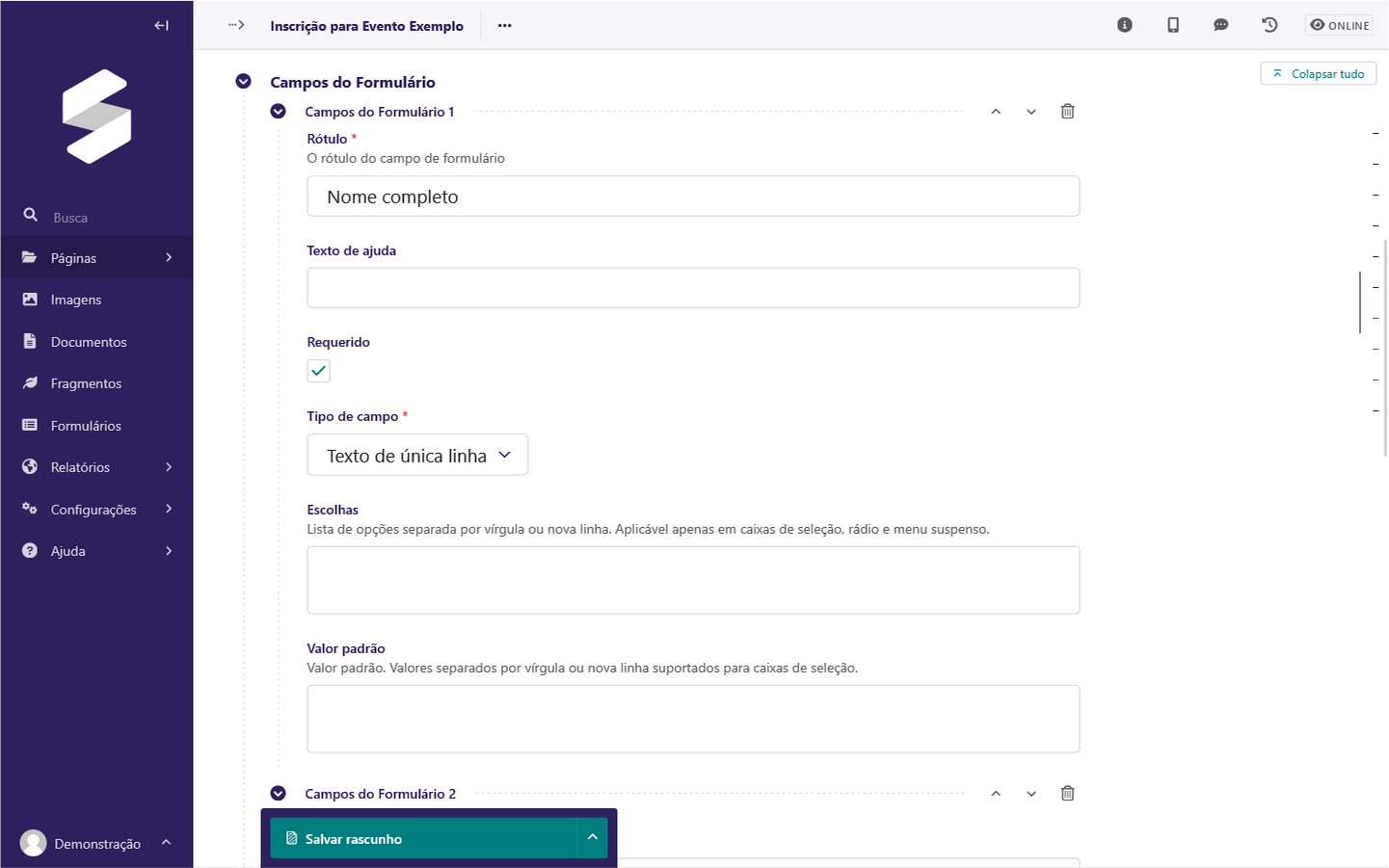 Manual: Página de Formulário 04