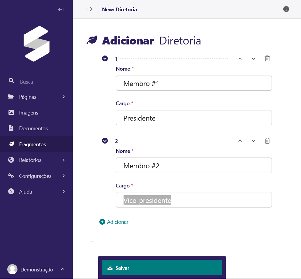 Manual: Páginas Institucionais