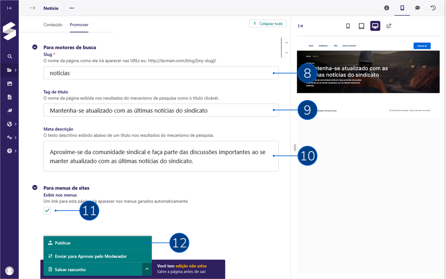Manual: Página de Notícias 03